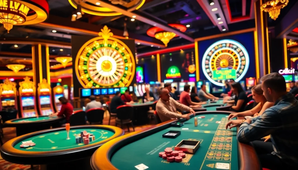 Cakhia brings excitement to casino players at a vibrant gambling scene with poker and slot machines.